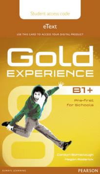 GOLD EXPERIENCE E-TEXT STUDENT'S ACCESS CARD B1+