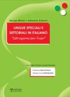 Lingue speciali e settoriali in Italiano: